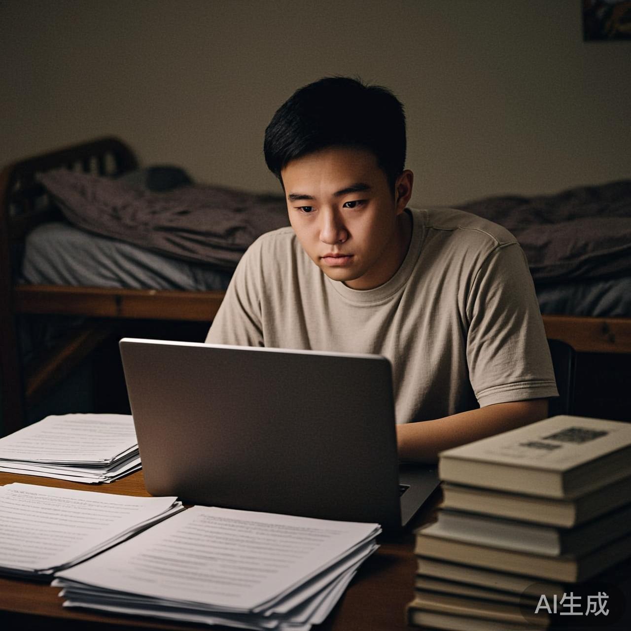 深夜宿舍里的学生