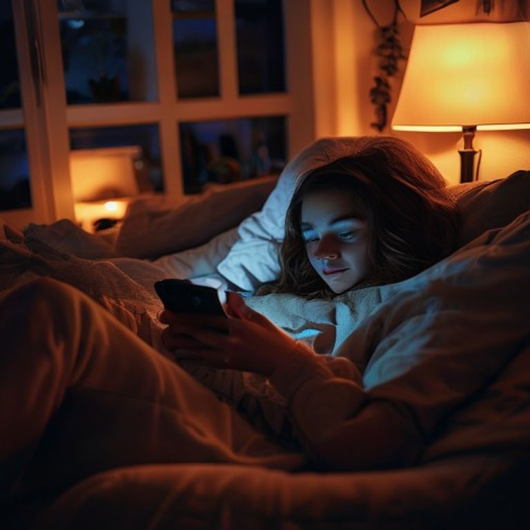 夜晚用户在手机上看AI直播带货