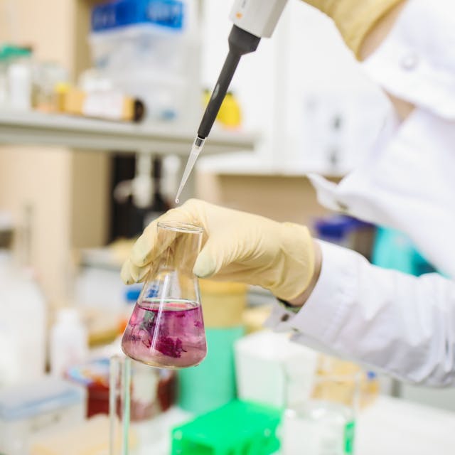 科学家在实验室研究晶体材料