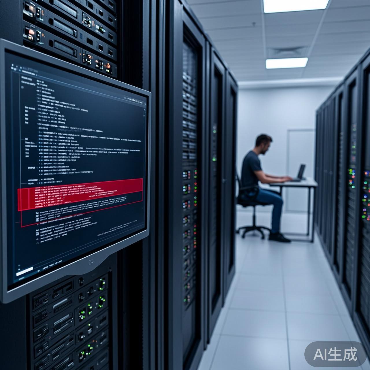 AI系统在服务器机房分析代码漏洞