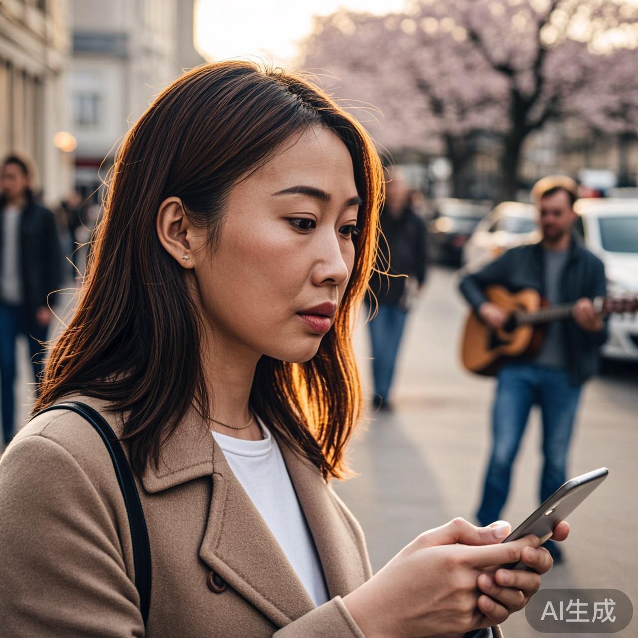 在城市的街角，每个人都低着头，只有树在开它的花