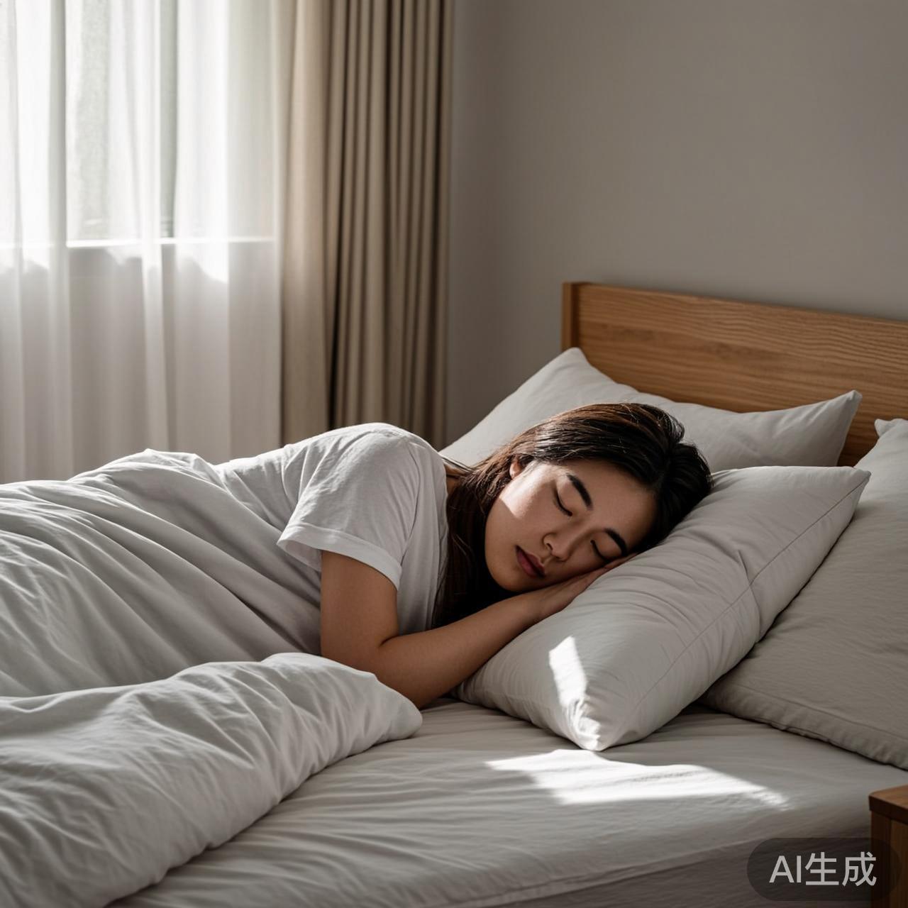 清晨阳光洒在整洁的卧室